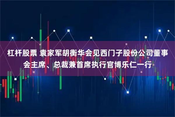 杠杆股票 袁家军胡衡华会见西门子股份公司董事会主席、总裁兼首席执行官博乐仁一行