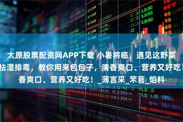 太原股票配资网APP下载 小暑将临，遇见这野菜别错过！清热利尿、祛湿排毒，教你用来包包子，清香爽口、营养又好吃！_薄言采_芣苢_馅料